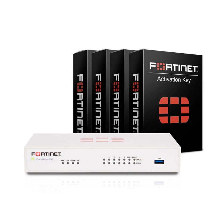 Picture of Fortinet FortiGate 50E Box bundle with 5 YR (24x7) (PN:FG-50E-BDL-950-36) + Renewal MA 5 YR Unified Threat Protection License (UTP) 